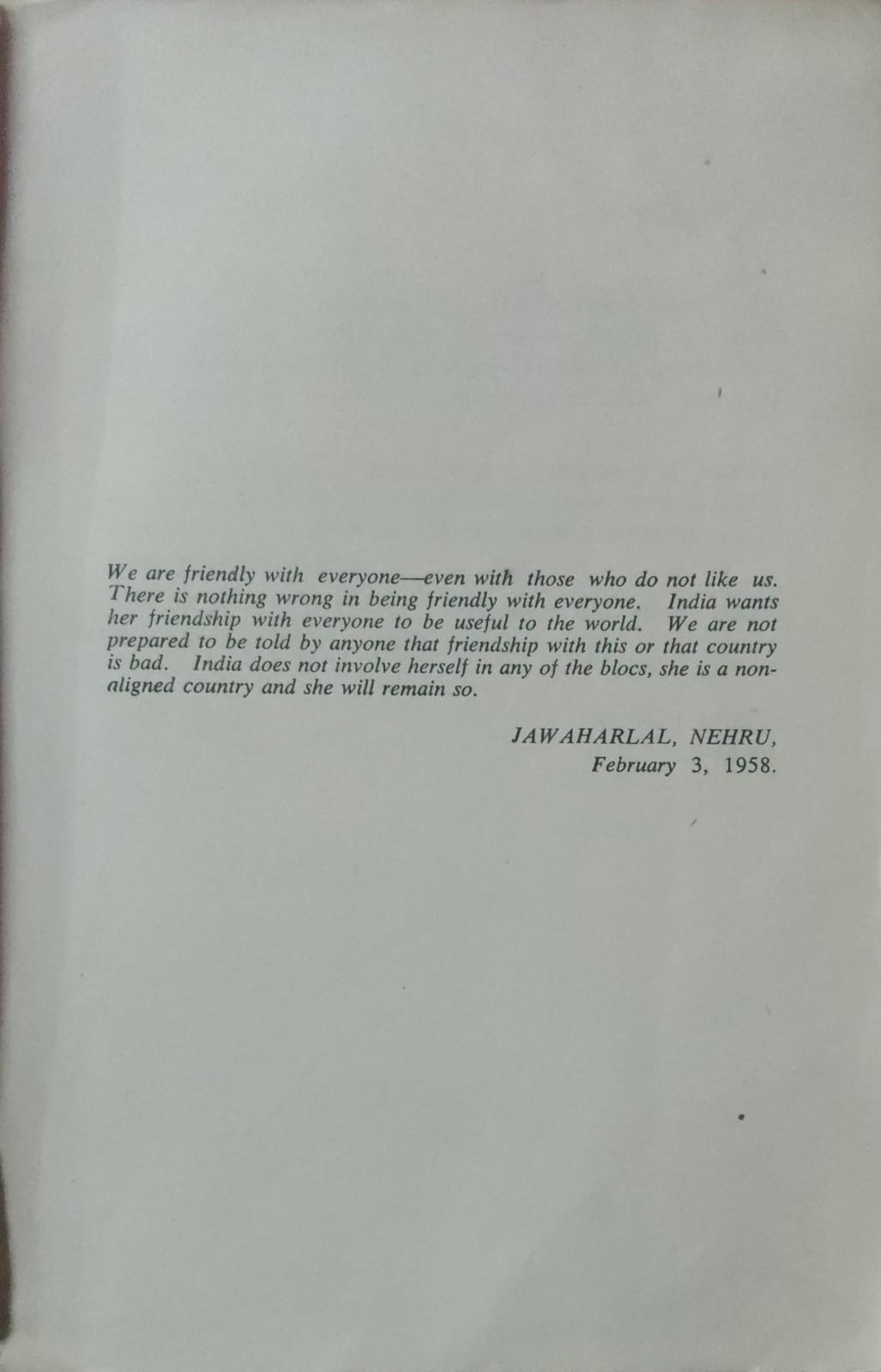 Foreign Policy of India Text of Documents 1947-1958