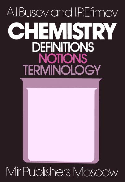 Chemistry - Definitions Notions Terminology